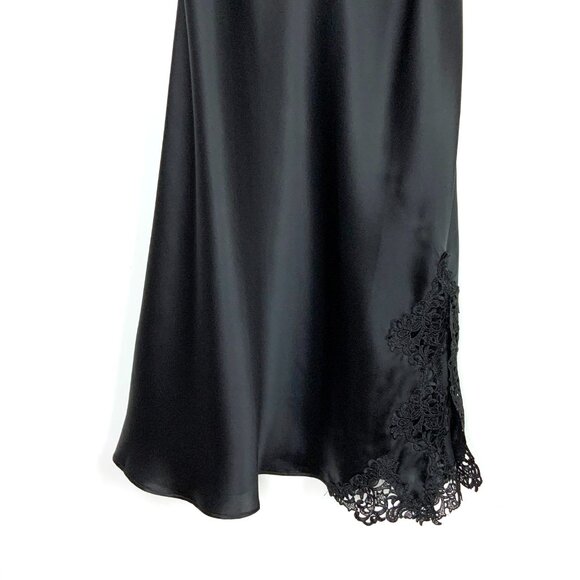 New SilkSilky 100% Silk Black Slip Dress Adjustible Straps Sz M - Picture 11 of 16